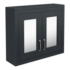Chatsworth 690mm Graphite 2-Door Mirror Cabinet -Shower Essence mcabblk n d1