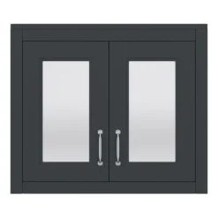 Chatsworth 690mm Graphite 2-Door Mirror Cabinet -Shower Essence mcabblk n d2