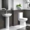 Metro Modern Basin With Full Pedestal (1 Tap Hole) -Shower Essence metromodernbasinwithfullpedestald2