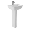 Britton MyHome 50cm 1TH Basin With Full Pedestal 2 Britton MyHome 50cm 1TH Basin With Full Pedestal -Shower Essence mh50fped l