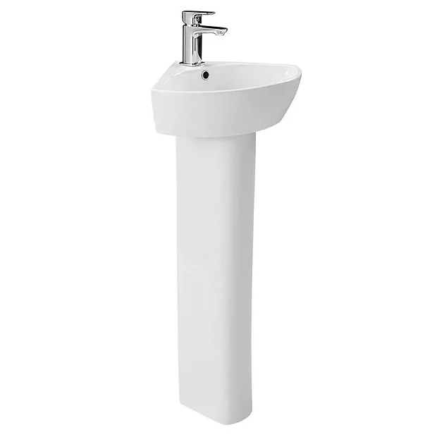 Britton MyHome 1TH Corner Basin With Full Pedestal 3 Britton MyHome 1TH Corner Basin With Full Pedestal