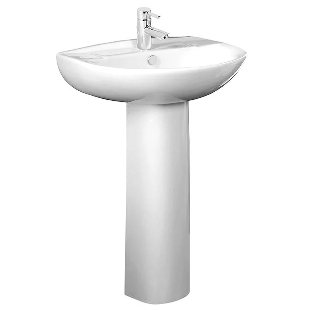 Tavistock Micra 565mm Ceramic Basin & Pedestal 4 Tavistock Micra 565mm Ceramic Basin & Pedestal - Image 2