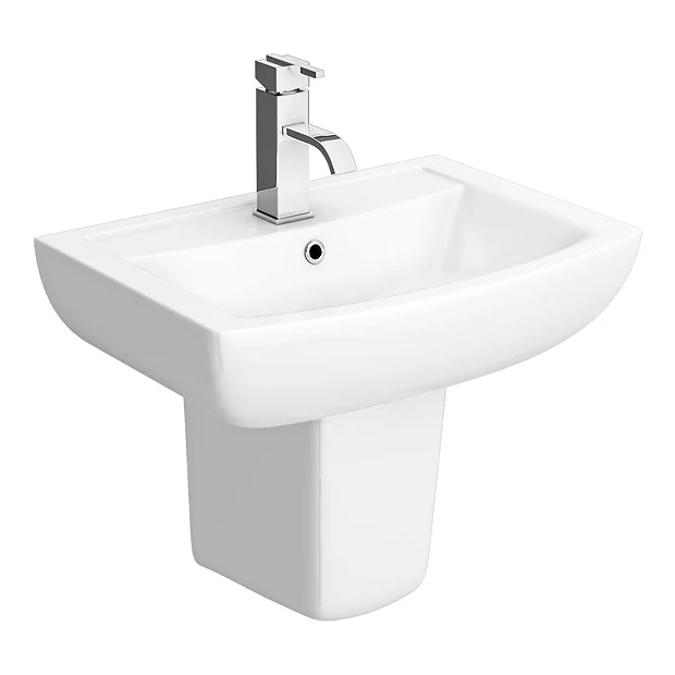 Milan Basin + Semi Pedestal (550mm Wide - 1 Tap Hole) 3 Milan Basin + Semi Pedestal (550mm Wide - 1 Tap Hole)