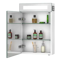 Toreno 400x600mm LED Illuminated Mirror Cabinet Inc. Bluetooth, Infrared Sensor & Shaving Port -Shower Essence mir016 d2