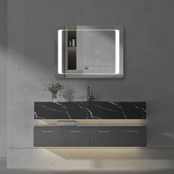 Toreno 800x600mm LED Illuminated Bathroom Mirror Inc. Anti-Fog & Touch Sensor -Shower Essence mir019 d3n