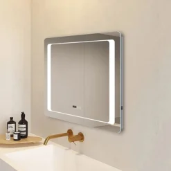Toreno 800x600mm LED Illuminated Bathroom Mirror Inc. Anti-Fog & Touch Sensor -Shower Essence mir019 d4n