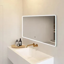 Toreno 1200 X 600mm Bluetooth LED Illuminated Mirror Inc. Anti-Fog, Shaver Socket & Touch Sensor -Shower Essence mir024 d4