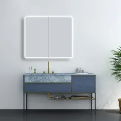 Toreno 700 X 800mm LED Illuminated 2-Door Mirror Cabinet With Motion Sensor, Shaving Socket & Anti-Fog -Shower Essence mir402 d3