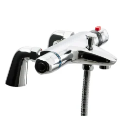 Coral Modern Thermostatic Bath Shower Mixer - Bottom Outlet -Shower Essence moderncoralthermostaticbathshowermixerd2