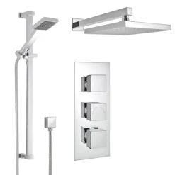Milan Concealed Shower Valve With Slide Rail Kit + Wall Mounted Fixed Head -Shower Essence mshwpk d1