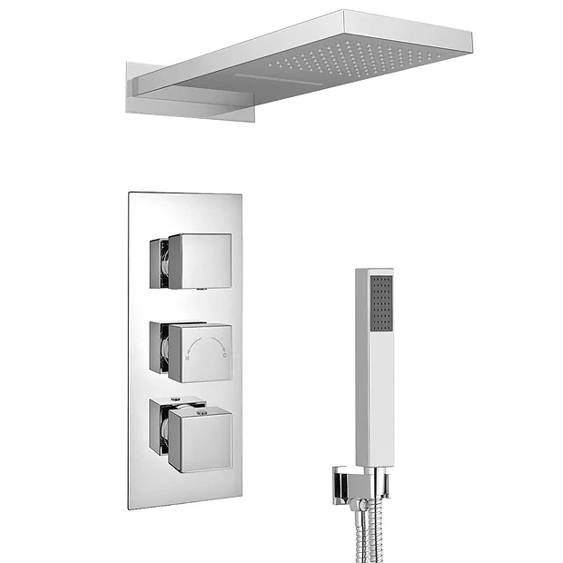 Milan Shower Pack (Rainfall / Waterfall Shower Head, Outlet Elbow W. Parking Bracket + Handset) 4 Milan Shower Pack (Rainfall / Waterfall Shower Head, Outlet Elbow W. Parking Bracket + Handset) - Image 2