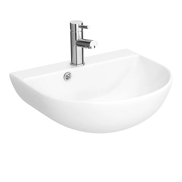 Milton 440 X 365 Wall Hung Curved Basin (1 Tap Hole) 3 Milton 440 X 365 Wall Hung Curved Basin (1 Tap Hole)
