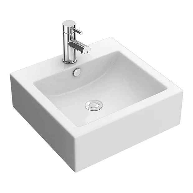 Nuie 470 X 450mm Square Ceramic Counter Top Basin - 1 Tap Hole 3 Nuie 470 X 450mm Square Ceramic Counter Top Basin - 1 Tap Hole