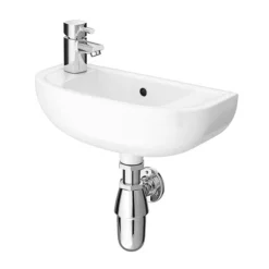 Nile Compact 455 X 205mmm Wall Hung Cloakroom Basin -Shower Essence nil455 d1