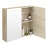 Brooklyn 800mm Natural Oak Bathroom Mirror Cabinet - 2 Door -Shower Essence off319 d3
