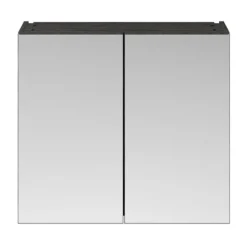 Brooklyn 800mm Hacienda Black Bathroom Mirror Cabinet - 2 Door -Shower Essence off619 d2