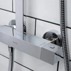 Bristan Quadrato Thermostatic Bar Shower Valve With Rigid Riser + Fast Fit Kit -Shower Essence qdshxdivffc nd1