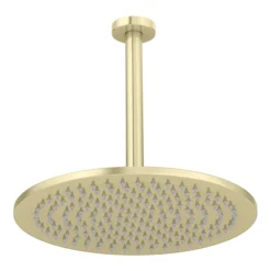 Arezzo Brushed Brass Twin Concealed Shower Valve Inc. 300mm Head + 200mm Ceiling Mounted Arm -Shower Essence rd32bbpkcm d5