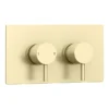 Arezzo Brushed Brass Twin Concealed Shower Valve Inc. 300mm Head + 200mm Ceiling Mounted Arm -Shower Essence rd32bbpkcm detail4