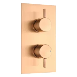Arezzo Brushed Bronze Round Thermostatic Shower Pack With Head + Handset -Shower Essence rd4bzpk d1