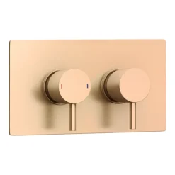 Arezzo Brushed Bronze Round Thermostatic Shower Pack With Head + Handset -Shower Essence rd4bzpk d2