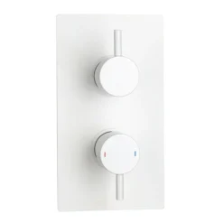 Arezzo Matt White Round Thermostatic Shower Pack With Head + Handset -Shower Essence rd4mwpk d1