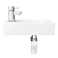 Rondo Wall Hung Small Cloakroom Basin Package -Shower Essence ronpkd2