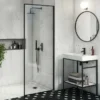 Arezzo 600 Matt Black Framed Washstand With Gloss White Open Shelf And Basin -Shower Essence rv576blk d6