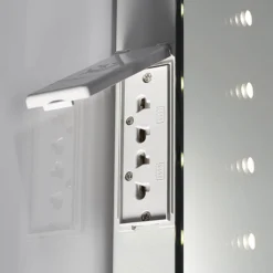 Sensio Nyla LED Mirror With Integrated Glass Shelf, Demister Pad & Shaving Socket -Shower Essence se30696c0.1 d3