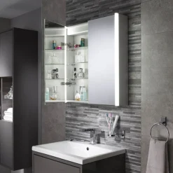 Sensio Aspen Diffused Double LED Mirror Cabinet With Shaving Socket -Shower Essence se30816c0 d1