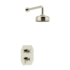 Heritage Glastonbury Recessed Shower With Premium Fixed Head Kit - Vintage Gold -Shower Essence sgdual02 l