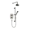 Heritage Glastonbury Recessed Shower With Premium Fixed Head & Flexible Riser Kit - Brushed Nickel -Shower Essence sgdual06