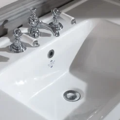 Silverdale Empire Art Deco 920mm Console Basin Inc. Ceramic Legs -Shower Essence silverdaleempireartdeco920mmconsolebasinincceramiclegsd1