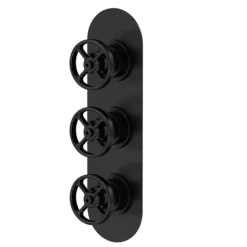 Hudson Reed Revolution Industrial Triple Concealed Thermostatic Shower Valve With Diverter - Matt Black