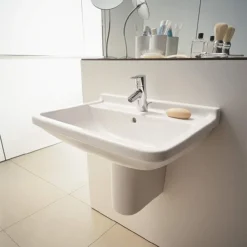 Duravit Starck 3 1TH Basin + Semi Pedestal -Shower Essence sk501thsp d1