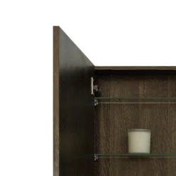 550mm Slimline Mirror Cabinet Dark Oak -Shower Essence smcdo d3