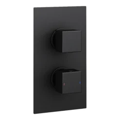 Arezzo 400mm Matt Black Recessed Square Shower Package With Concealed Valve + Handset -Shower Essence sq6blkpk d3