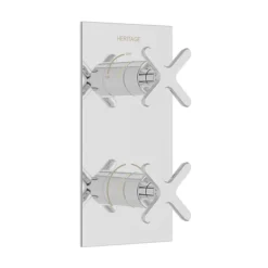 Heritage Salcombe 2 Outlet Twin Concealed Thermostatic Shower Valve - Chrome
