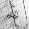 Burlington Stour Thermostatic Exposed Two Outlet Shower Valve, Rigid Riser, Hose & Handset With Fixed Shower Head -Shower Essence stour3 d3