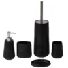 Strata Black 5-Piece Bathroom Accessory Set -Shower Essence strab5set l