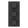 Arezzo Square Modern Triple Concealed Shower Valve - Matt Black