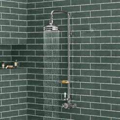 Trafalgar Traditional Shower Incl. Rigid Riser, Fixed Head & Soap Basket