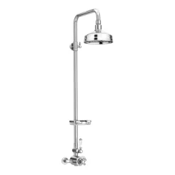 Trafalgar Traditional Shower Incl. Rigid Riser, Fixed Head & Soap Basket -Shower Essence tfsk32d1