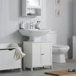 Tongue And Groove Under Basin Cabinet - White -Shower Essence tg109md3