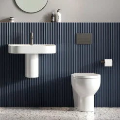 Britton Bathrooms Trim 600mm 1TH Basin With Semi Pedestal