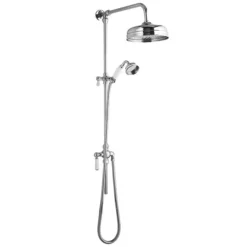 Traditional Twin Exposed Shower Package With Valve + Victorian Grand Rigid Riser Kit