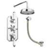 Trafalgar 2 Outlet Shower System (Fixed Shower Head + Overflow Bath Filler) -Shower Essence trd2ss n d2