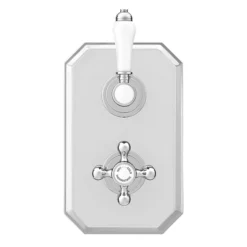Trafalgar Traditional Twin Concealed Thermostatic Shower Valve Inc. 8" Apron Fixed Head -Shower Essence tsvpk04 n d1