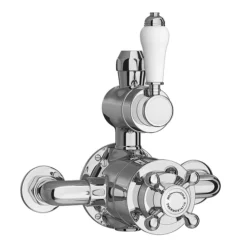 Trafalgar Traditional Twin Exposed Thermostatic Shower Valve + Rigid Riser 9 Trafalgar Traditional Twin Exposed Thermostatic Shower Valve + Rigid Riser -Shower Essence tsvrr n d1