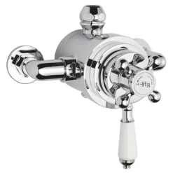 Hudson Reed Topaz White Dual Exposed Thermostatic Shower Valve Chrome